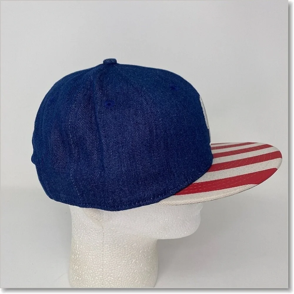 NWT Colorado Rockies Denim USA Flag Snapback Hat Cap MLB Baseball Star Stripes‎